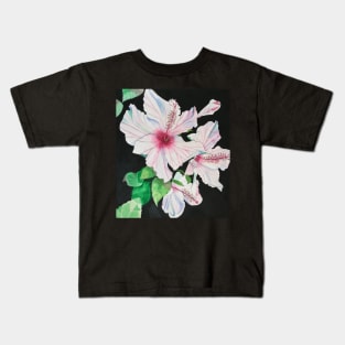 Pink hibiscus watercolour painting Kids T-Shirt